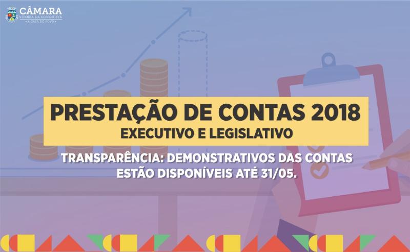 Imagem Transparência: Câmara Municipal disponibiliza Prestação de Contas do Executivo e do Legislativo referentes a 2018